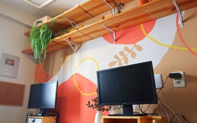 Pintura Orgânica DIY na parede do Home Office – passo a passo completo